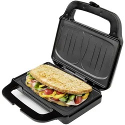 Domo Sandwichmaker XL, Kontaktgrill, Silber, Schwarz