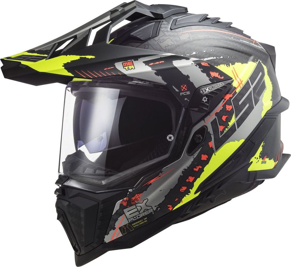 LS2 MX701 Explorer C Extend Carbon Motocross Helm 407017053XS