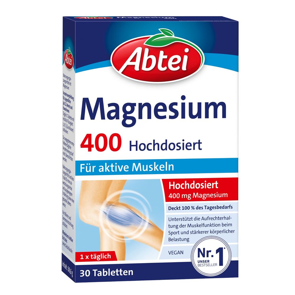 Abtei Magnesium 400 hochdosiert Tabletten 30 St