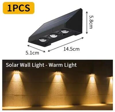 Multisell Products Hub Solar Powered Garden Light For House Number Address Sign, Solar Wall Lamp Outdoor Waterproof Warm White Fence Light 3