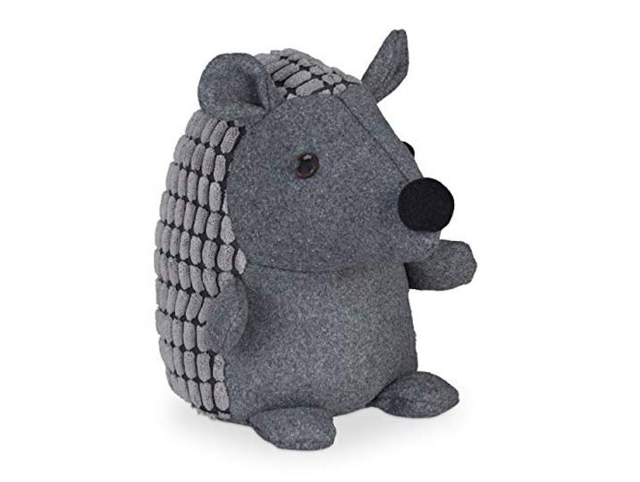 Relaxdays Butoir de Porte Hérisson\, Tissu\, pour Le Sol\, intérieur\, cale déco\, Doux\, Lourd\, 20 cm de Haut\, Gris foncé