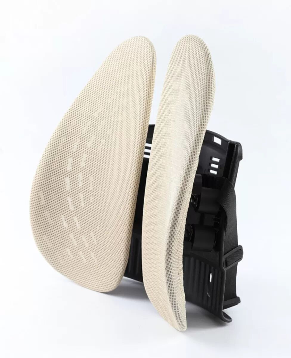 INF Ergonomisches Doppel-Lendenstützkissen - TPU Dual-Back-Design mit 3D atmungsaktivem Bird-Eye-Gewebe und Suspensionsstruktur Beige