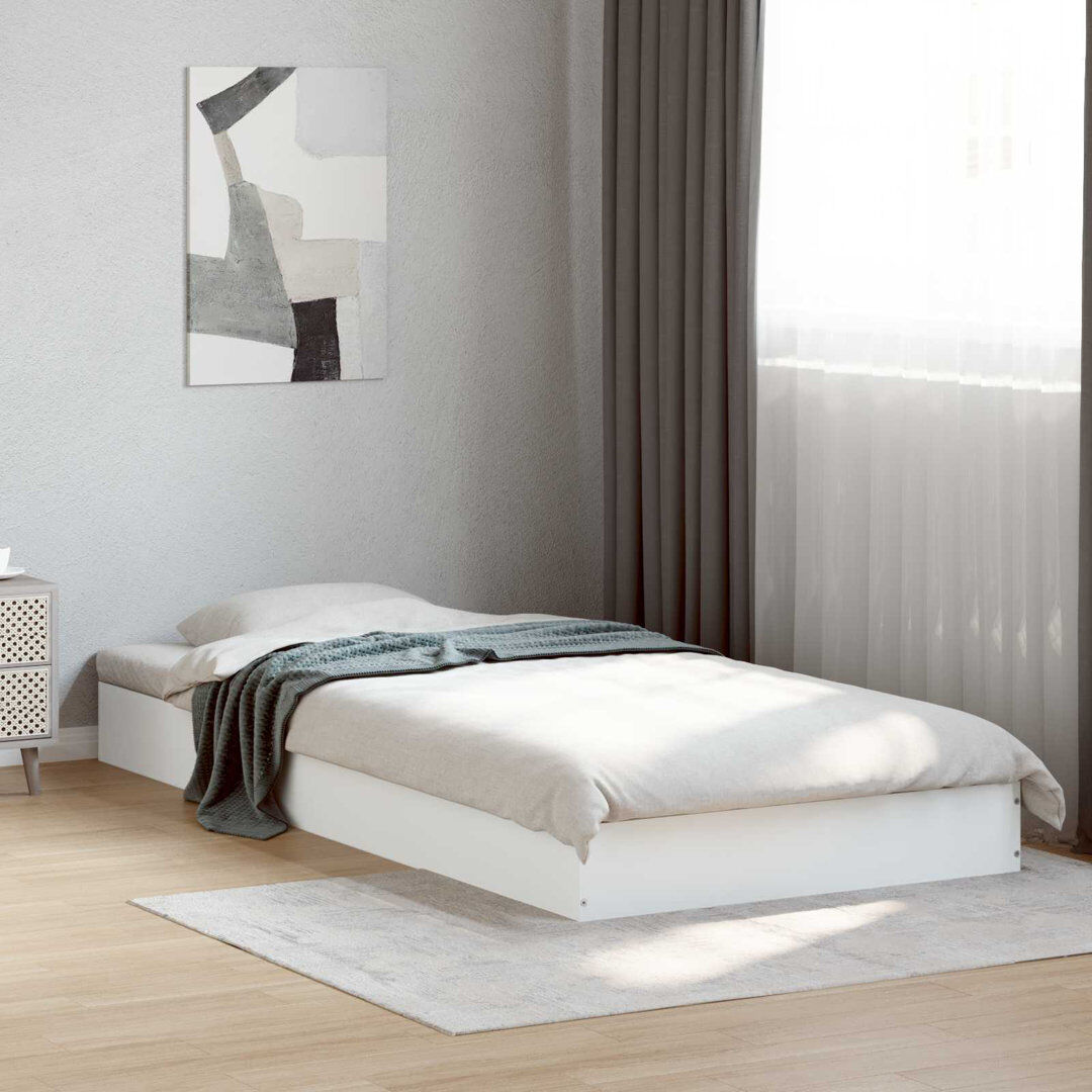 17 Stories Bed Frame White 17cm H X 83cm W X 203cm L