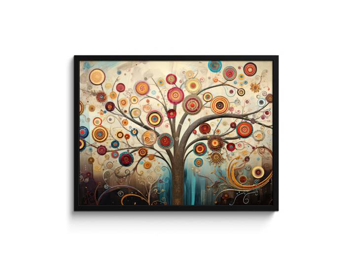 MuchoWow Poster MIT Rahmen Baum - Baum des Lebens - Farbe 80x60 cm, Braun, Papier, Rechteckig, 80x60 cm, gerahmt, Bilder & Rahmen, Bilder