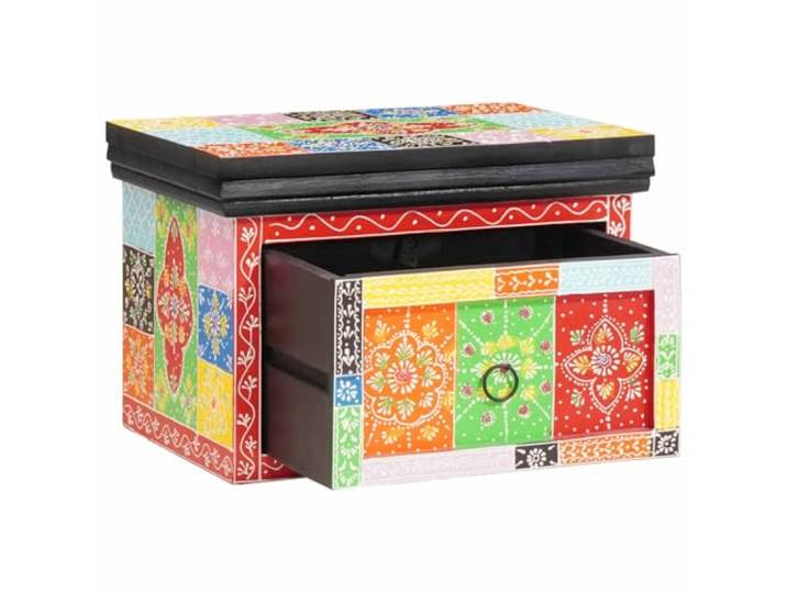 KUTYWEXFM 2er Set Nachttisch Boho Mehrfarbig 40x30x28cm Holz Beistelltisch Bunte Boho Nachtschränke fürs Schlafzimmer mit je 2 Schubladen für geordnete Aufbewahrung direkt neben dem Bett.