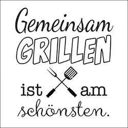 Ambiente 20 Servietten Papier 33x33cm 3-lagig - hochwertige Einweg Papierservietten Spruch Gemeinsam Grillen Partyservietten BBQ Sprüche Gartenfest Grillfest