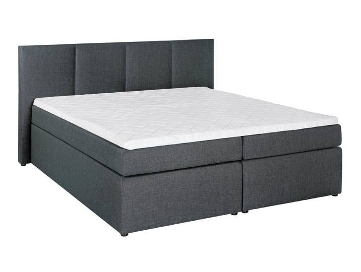 Möbelfreude Boxspringbett Boxspringbett KAZ Anthrazit 180x220 cm H2, Anthrazit 180x220 cm H2 inkl. Visco-Topper, Taschenfederkern-Matratze