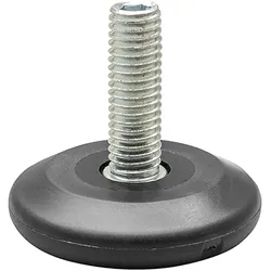 Wagner System, Möbelgleiter + Schutzpuffer, QuickClick Höhenverstellschraube Ultrasoft-Einsatz, ø37mm, M8x25mm, schwarz (100 Stk.)