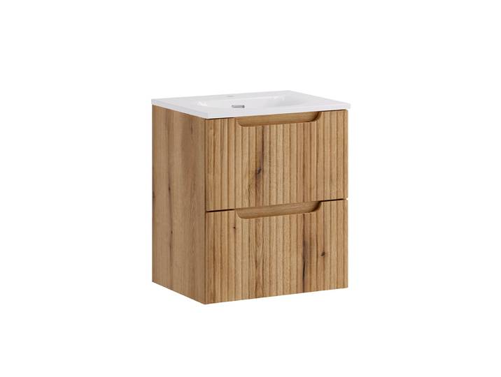 Meuble simple vasque encastrée 50cm 2 tiroirs Riva Bois