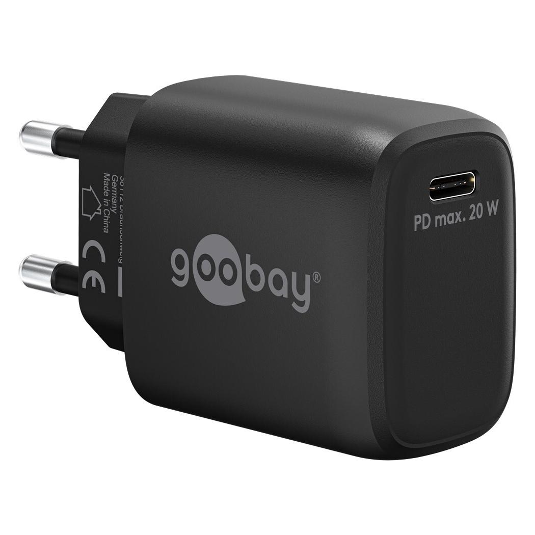 Goobay USB-C PD Schnellladegerät 20 W schwarz (20 W, 1 Port) (65405)