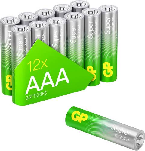 GP Super Micro (AAA)-Batterie Alkali-Mangan 1.5 V 12 St.