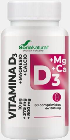 SORIA NATURAL® VITAMINA D3 + MAGNESIO + CALCIO 60 COMPRIMIDOS