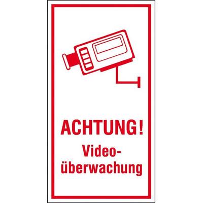 SafetyMarking 21.5211 Hinweisschild Videoüberwachung Folie selbstklebend (B x H) 80 mm x 150 mm 1 St.