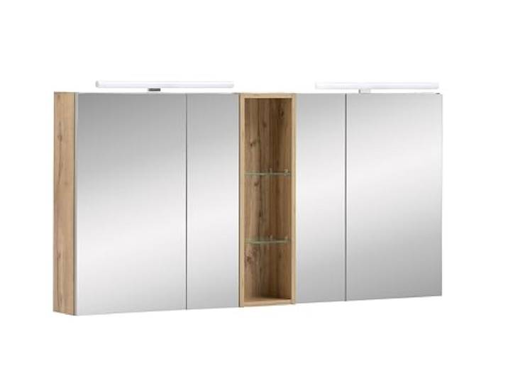 Schildmeyer Duo 701523 Armoire Double à Miroir\, décor Maison de Campagne en chêne\, 140 x 16 x 74\,7 cm