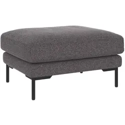Hocker Corwin mit Bezug aus Stoff Brenda, klassischer Stil, Dunkelgrau, stabile Metallbeine