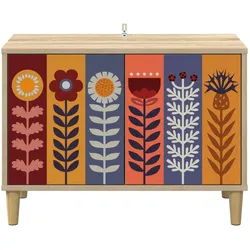 vidaXL, TV Möbel, Famelin (Sonnenblumenmuster) (33 x 69 x 50 cm)