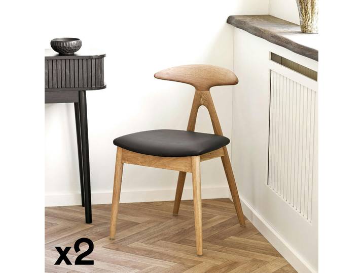 Chaise design en bois (lot de 2) ESCARRILLA - Bois clair