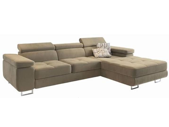 Masseno Ecksofa ELMA R-S mit Schlaffunktion L-Form, Sofa mit Bettkasten, Wohnzimmersofa, Couch, Soffa, Bettsofa, Couchgarnitur- Creme, Monolith 04
