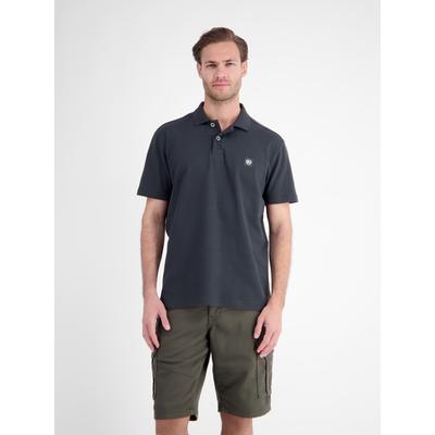 Poloshirt LERROS "Maskulines Poloshirt aus Baumwolle mit griffiger Struktur", Herren, Gr. XL, grau (classic navy), 100% Baumwolle, ohne Ausschnitt, Shirts