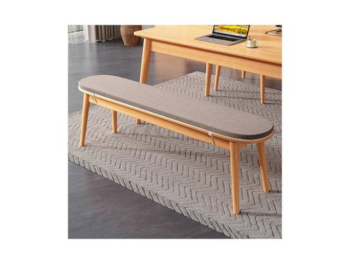 Sitzbank Rustikale Holzbank, Eingangsbereich, Holzsitzbank, Bauernhaus-Wohnzimmer-Essbank, mit Kissen, Holzbank, Innen-Bettbank für Schlafzimmer, schmale Nudelbank(Wood color,Length 120cm/47.2in)