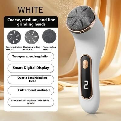 Uplift Treasures Rechargeable Electric Foot Callus Remover With Digital Display white