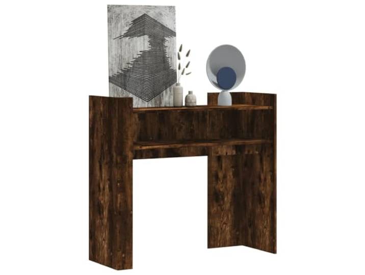 KPOUTRFG Konsolentisch Räuchereiche 100x35x90 cm Holzwerkstoff Stabiler Holzwerkstoff, glatte Oberfläche, feuchtigkeitsbeständig, viel Stauraum, mit Wandhalterung, schlankes Design für