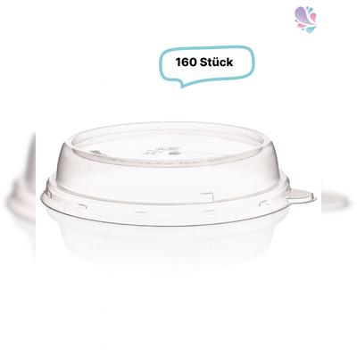 Blanc HYGIENIC Deckel 160 Stück für Bagasse Salatboxen Salatschalen FIX, recycelbar, umweltfreundlich