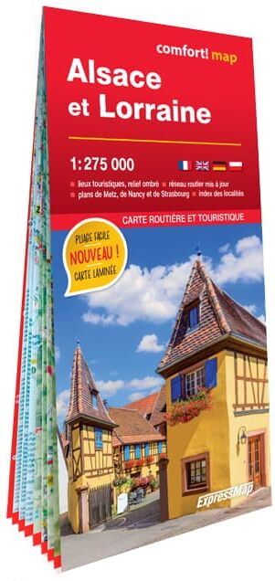 Carte routière plastifiée - Alsace, Lorraine   Express Map
