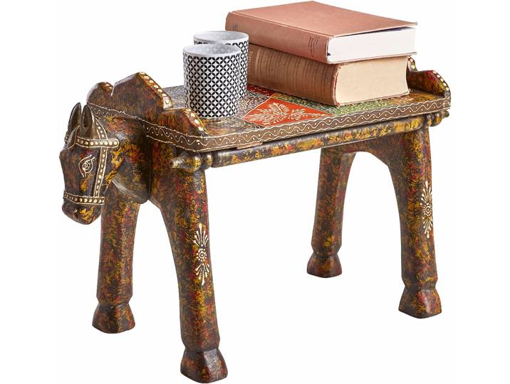Sitzhocker HOME AFFAIRE Pferdekopf , bunt (braun, bunt), B:53cm H:37cm T:24cm, Hocker, Sitzhocker