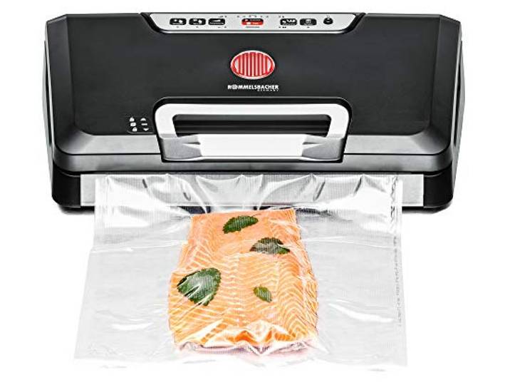 ROMMELSBACHER Vakuumierer VAC 485 - Absaugleistung 15 Liter/Min., Einhand-Bedienung, für Langzeitbetrieb geeignet, Doppel-Versiegelungsnaht, 2 Versiegelungszeiten, für Folien bis 30 cm Breite