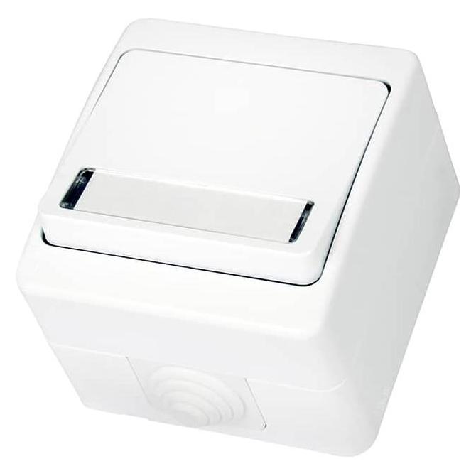 Gunsan IP54 Klingeltaster mit Namensschild Feuchtraum Aufputz Weiss (Kabelgebunden) (31793474)