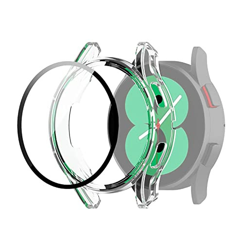 Wigento Beschermhoes en Hard Glas voor Samsung Galaxy Watch FE / 4 40mm - Transparant