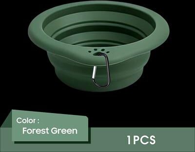 USA Free Shipping Shop Collapsible Dog Bowl Portable Silicone Travel Pet Bowl With Carabiner For Dogs & Cats green