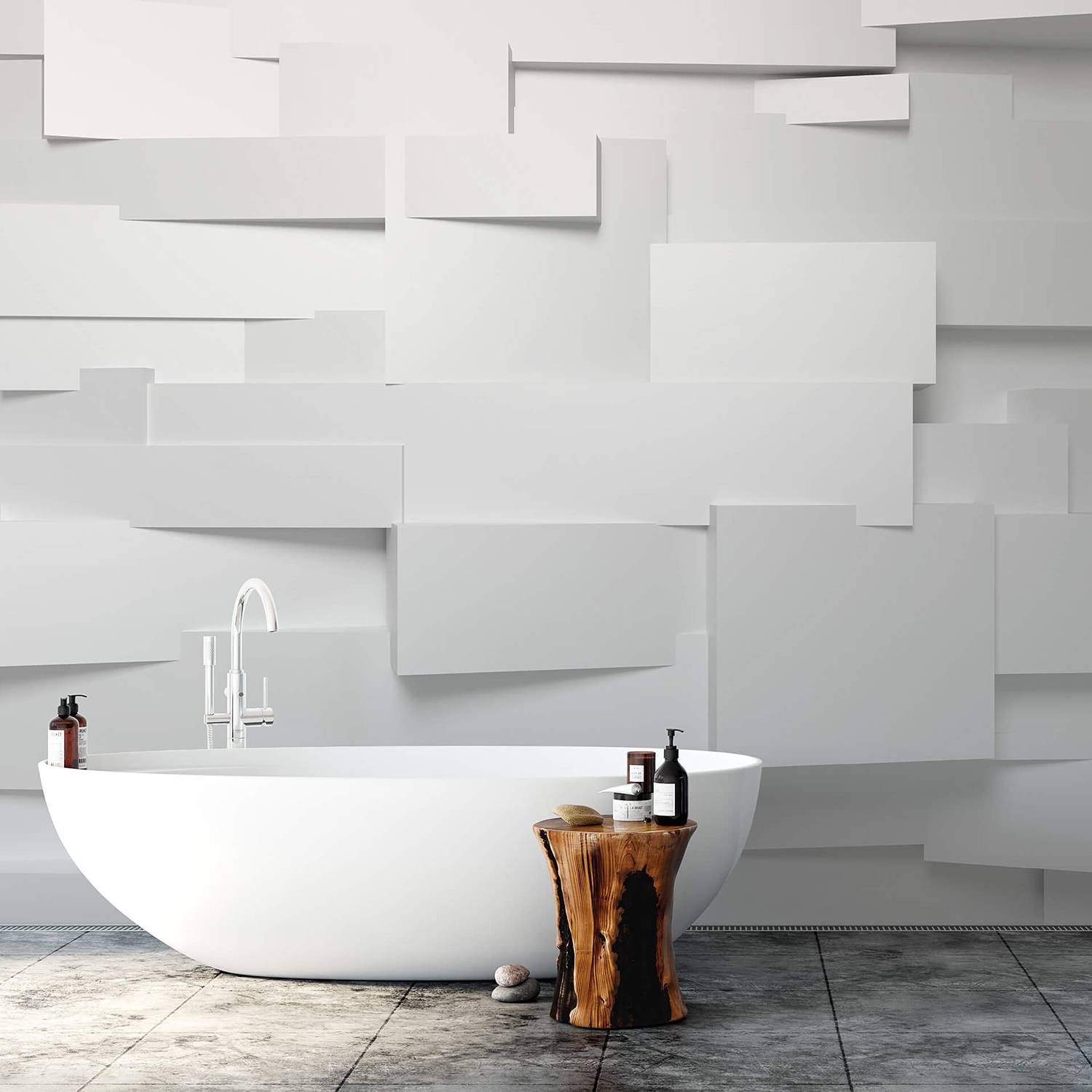 home24 3D-Wall Fotobehang Modern Geometrisch Wit