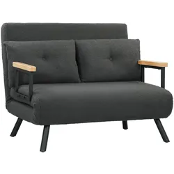 SCHLAFSOFA Stahl Polyester Dunkelgrau