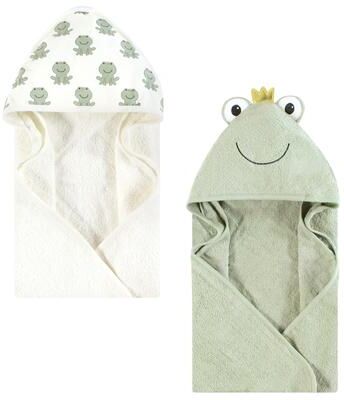 Hudson Baby Infant Boy Cotton Animal Face Hooded Towel, Prince Frog, One Size - Prince Frog - One Size