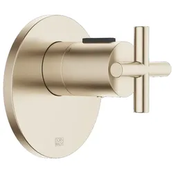Dornbracht TARA UP-Thermostat ohne Mengenregulierung, 3/4, Champagne gebürstet (22kt Gold), Abdeckplatte Ø 123 mm, Sicherheitssperre bei 38°C