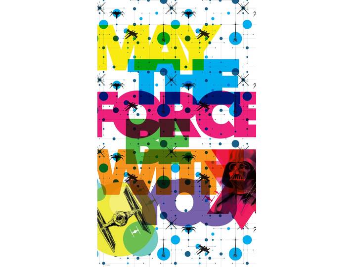 Komar - Poster Géant Intissé Pop Neon Geometrics Vader Star Wars 120x200cm