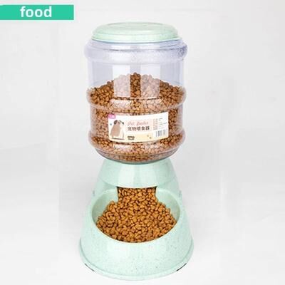 Uplifted Goods Large Capacity Pet Feeder Bowl With Automatic Water Dispenser green Food
