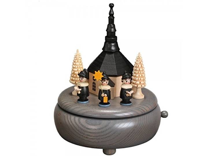 Spieldose Kurrende bunt BxHxT 13x17x13cm NEU Spieluhr Spielwerk Musikdose Musik Figur Seiffen Erzgebirge Holz Dekoration Weihnachten