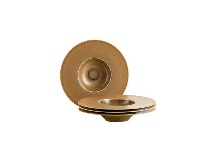 Mäser Tellerset, Cognac, Keramik, 4-teilig, rund, Geschirr, Teller, Teller-Sets