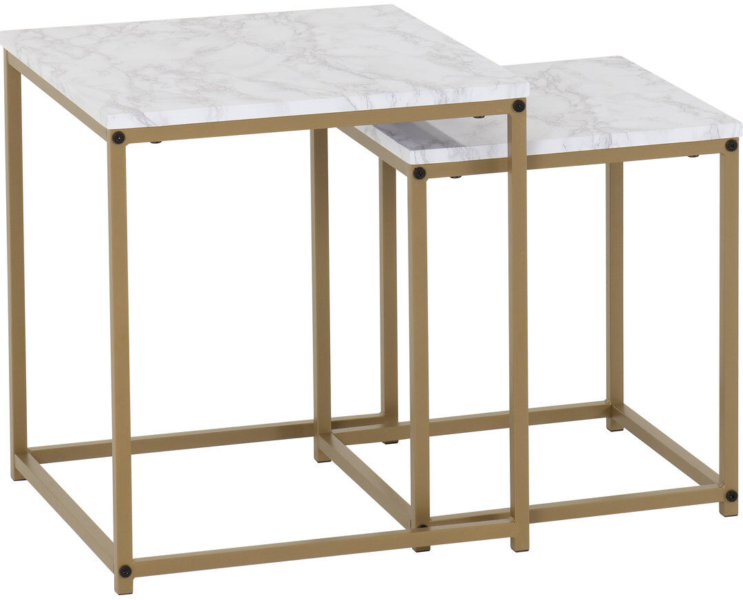 Fairmont Park Kilyan 2 Piece Nest of Tables marble white 50cm H X 45cm W X 45cm D