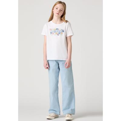 5-Pocket-Jeans LEVI'S KIDS "LVG WIDE LEG JEANS", Mädchen, Gr. 14 (158), N-Gr, blau (ojai luxor last stretch), Denim/Jeans, Obermaterial: 99% Baumwolle, 1% Elasthan, lang, Jeans 5-Pocket-Jeans, mit weitem Bein - for GIRLS