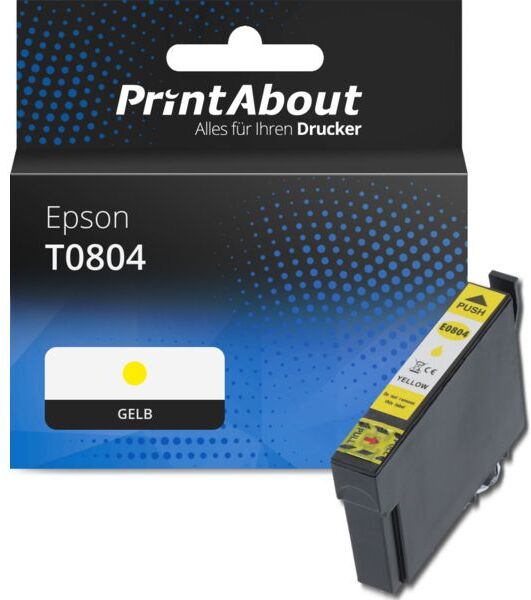 PrintAbout Druckerpatrone kompatibel mit Epson T0804 - Gelb
