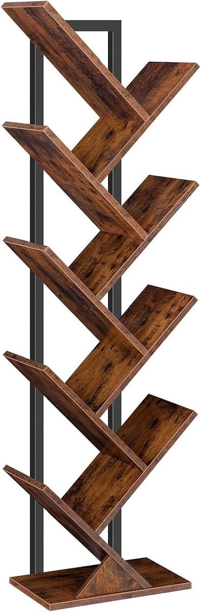 Boom Boekenplank Hoge Boekenkast met Unieke Boomstructuur B: 34 cm, D: 20 cm, H: 116 cm