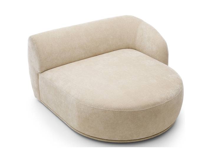 Modulare Ottomane Bommo, rechtsseitig, beige Chenille