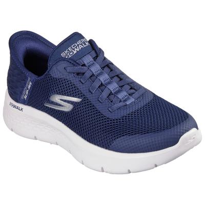 Slip-On Sneaker SKECHERS "GO WALK FLEX-GRAND ENTRY", Damen, Gr. 37, Textil, blau (navy, weiß), Schuhe, Slipper mit Slip-ins zum Schlupfen