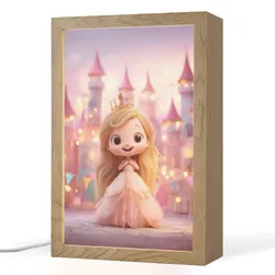 NACHTTISCHLAMPE Prinzessin - Rosa - Schloss 20x30 cm