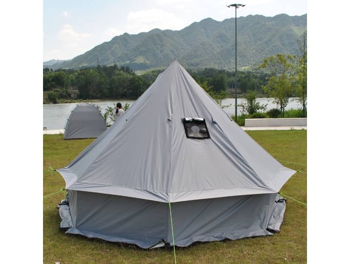 Tente Bell Yurt, tente chaude étanche de 4 saisons avec cric de poêle pour tente de camping en plein air familiale, tente lumineuse pour vivre toute l'année