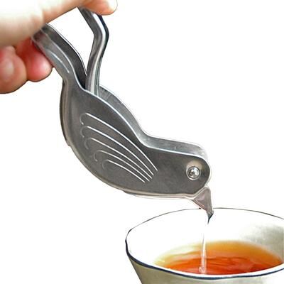 Friendly Fresh Finds Silver Bird Shape Lemon Juicer Stainless Steel Manual Citrus Squeezer For Limes And Lemons, Portable Kitchen Tool Silver Bird Shape Lemon Juicer Stainless Steel Manual Citrus Squeezer For Limes And Lemons, Portable Kitchen Tool